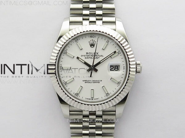 DateJust 41MM 126334 SS APSF 1:1 Best Edition White Fluted Dial on SS Jubilee Bracelet SA3235