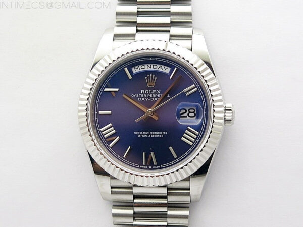 Day Date 40mm 228239 Gain Weight SS/tungsten APSF 1:1 Best Edition Blue Dial Roman Markers on SS President Bracelet A2836