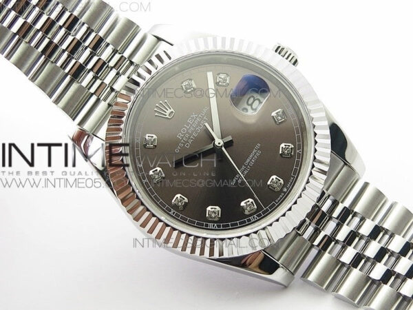 DateJust 41 126334 SS BP 1:1 Best Edition New Version Gray Crystals Markers Dial on Jubilee Bracelet – Bild 2