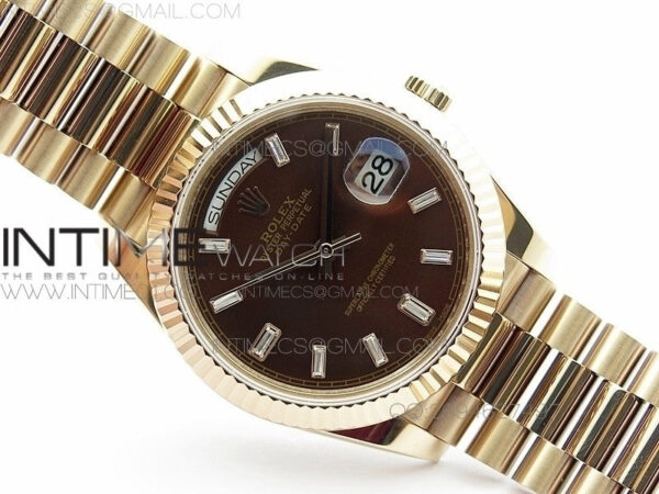 Day-Date 40 RG BP 1:1 Best 228239 Brown Diamond Sticks Dial on SS Bracelet – Bild 2