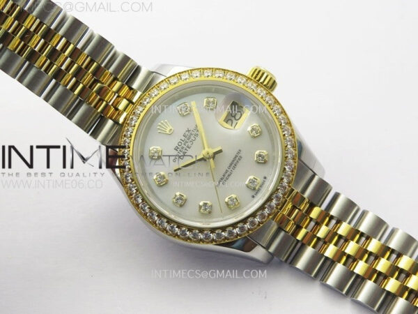Datejust 28mm 279173 Crystals Bezel SS/YG APSF Best Edition Green Dial Crystals Markers on Jubilee Bracelet NH05 – Bild 2