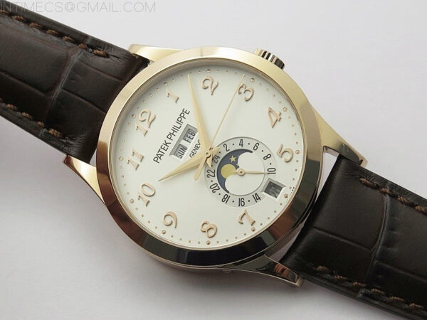 Annual Calendar Complications 5396 RG GRF Best Edition White dial Numbers Markers Blue Markers on Brown leather strap A324 – Bild 2