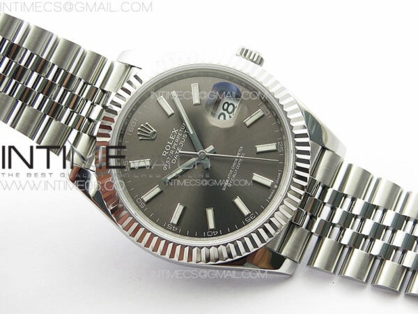 DateJust 41 126334 ZF 1:1 Best Edition 904L Steel Gray Dial Stick Marker on Jubilee Bracelet A2824 (Free Key Ring) – Bild 2