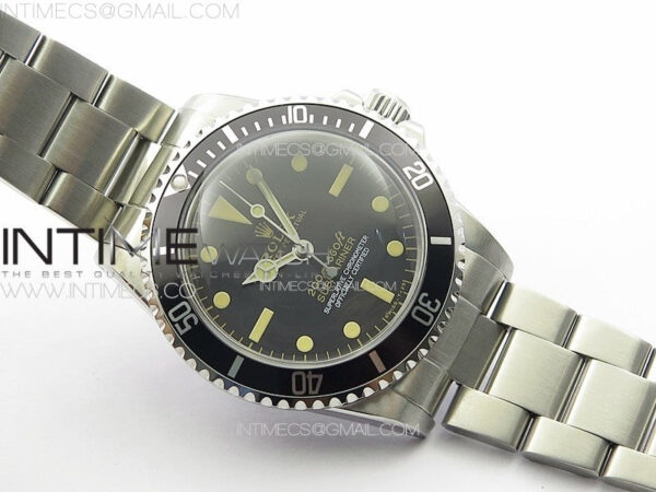 Vintage Submariner 5513 No Date SS B12 Best Edition Black Dial on SS Bracelet A2836 (Style1) – Bild 2
