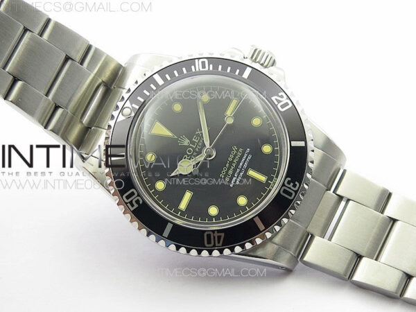Vintage Submariner 5513 No Date SS B12 Best Edition Black Dial on SS Bracelet A2836 (Style2) – Bild 2