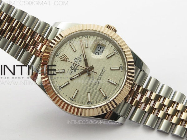 DateJust 41 126334 SS/RG GMF 1:1 Best Edition Silver Fluted Dial on SS/RG Jubilee Bracelet – Bild 2