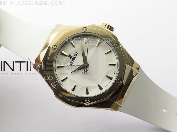 Classic Fusion Orlinski RG APSF 1:1 Best Edtion White Faceted Dial on White Rubber Strap A2892 – Bild 2