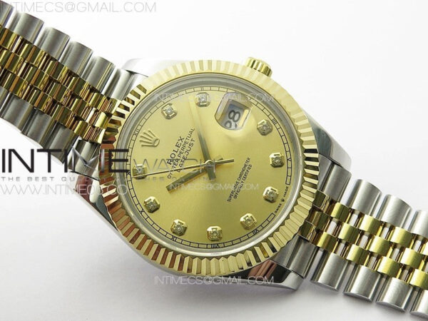 DateJust 41MM 126334 SS/YG APSF 1:1 Best Edition Gold Dial Crystal Markers on SS Jubilee Bracelet SA3235 – Bild 2