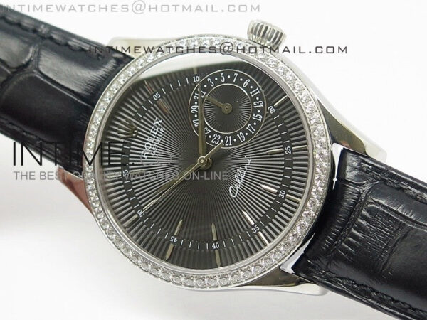 Cellini Date BP Maker SS Diam Bezel Black Dial on Black Leather Strap – Bild 2
