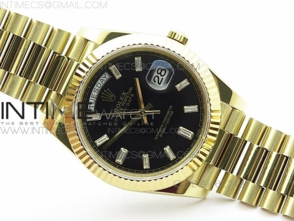 Day-Date 40 YG BP 1:1 Best 228239 Black Diamond Sticks Dial on SS Bracelet – Bild 2