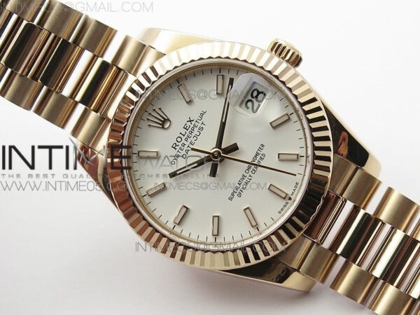 Datejust 31mm 278275 RG BP Best Edition White Sticks Markers Dial on RG President Bracelet – Bild 2