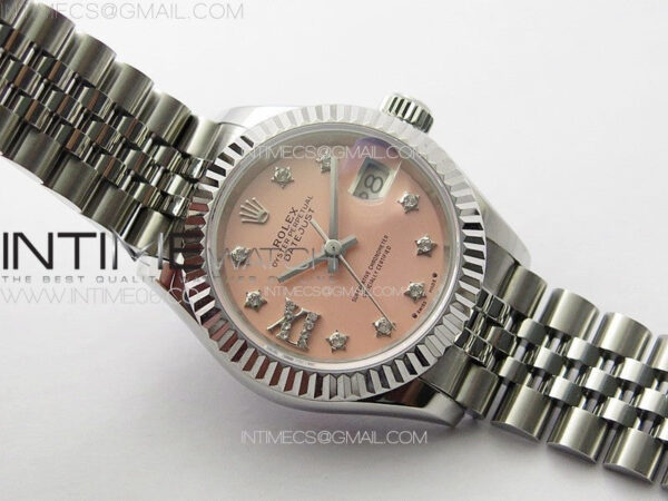 Datejust 28mm 279179 SS APSF Best Edition Pink Dial Stars Crystals Markers on SS Jubilee Bracelet NH05 – Bild 3