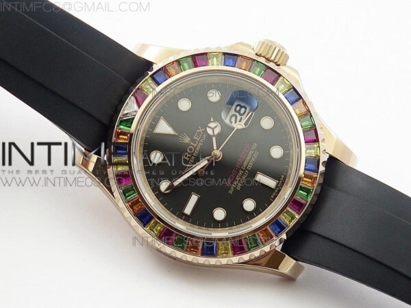 Yacht-Master 40 116695SATS GMF 1:1 Best Edition 904L Case on Black Rubber Strap – Bild 2