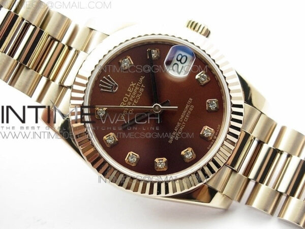 Datejust 31mm 278275 RG BP Best Edition Brown Crystal Markers Dial on RG President Bracelet – Bild 2