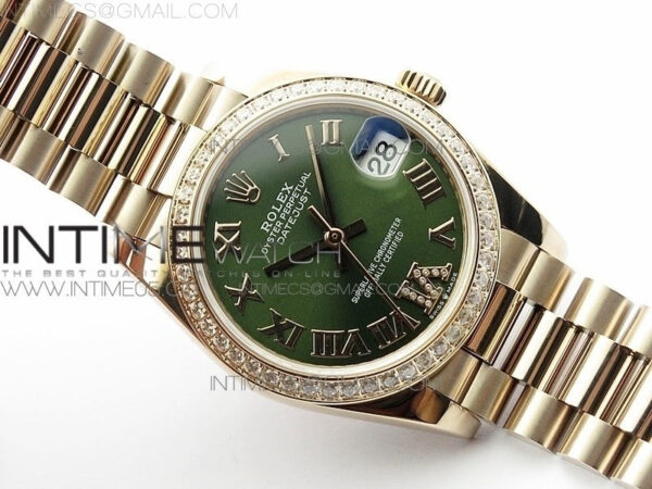 Datejust 31mm 278275 RG Dia Bezel BP Best Edition Green Roman Markers Dial @6 Dia on RG President Bracelet – Bild 3
