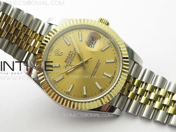 DateJust 41MM 126334 SS/YG APSF 1:1 Best Edition Gold Dial Sticks Markers on SS Jubilee Bracelet SA3235 – Bild 2