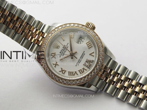 Datejust 28mm 279179 SS/RG APSF Best Edition White Dial Roman Markers on SS/RG Jubilee Bracelet NH05 – Bild 2