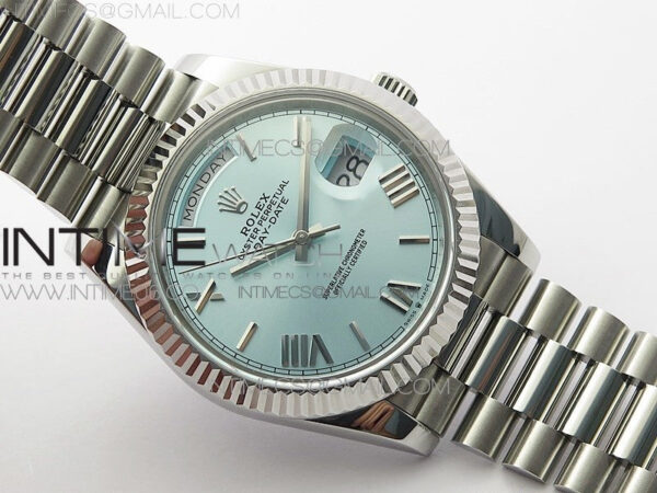 Day Date 40mm SS BP 1:1 Best Edition Silver Roman Dial on SS Bracelet A2836 – Bild 2