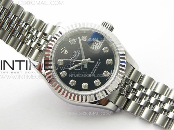 Datejust 28mm 279179 SS APSF Best Edition Black Dial Crystals Markers on SS Jubilee Bracelet NH05 – Bild 2