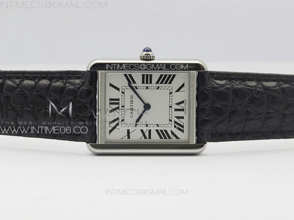Tank Solo Ladies 28mm SS K11F 1:1 Best Edition White Dial on Black Coroc Leather Strap Ronda Quartz – Bild 2