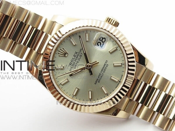 Datejust 31mm 278275 RG BP Best Edition Silver Sticks Markers Dial on RG President Bracelet – Bild 3