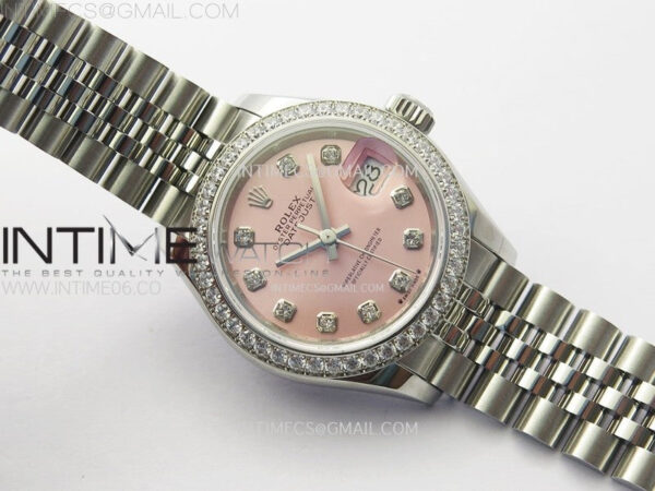 Datejust 28mm 279179 SS/Crystals Bezel APSF Best Edition Pink Dial Crystals Markers on SS Jubilee Bracelet NH05 – Bild 2