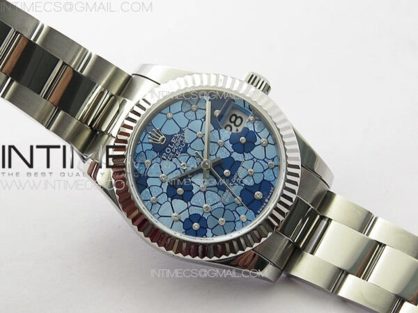 DateJust 31mm 278274 904L SS GMF Best Edition Blue Flowers Crystals Dial on 904L Oyster Bracelet A2824 – Bild 2