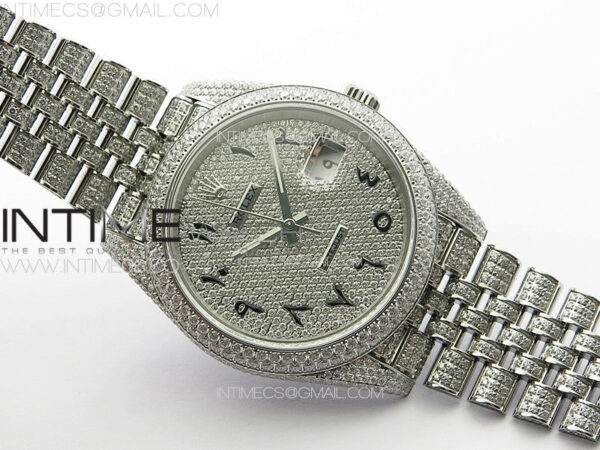 DateJust 41 126334 Full Paved Diamonds BP Best Edition Diamond Dial Arabic Markers on Jubilee Bracelet A2824 – Bild 2