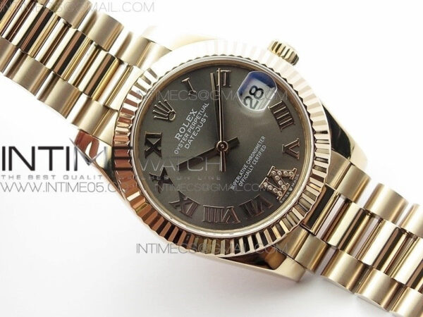 Datejust 31mm 278275 RG BP Best Edition Gray Roman Markers Dial @6 Dia on RG President Bracelet – Bild 2