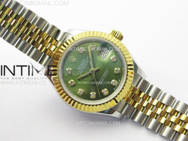 Datejust 28mm 279173 SS/YG APSF Best Edition Green Dial Crystals Markers on Jubilee Bracelet NH05 – Bild 2