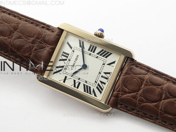 Tank Solo Ladies 28mm RG K11F 1:1 Best Edition White Dial on Brown Croco Leather Strap Ronda Quartz – Bild 3