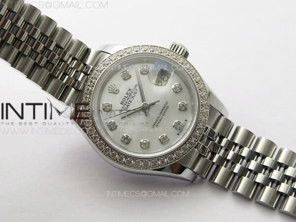 Datejust 28mm 279179 SS/Crystals APSF Best Edition White MOP Dial Crystals Markers on SS Jubilee Bracelet NH05 – Bild 2