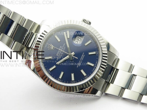 DateJust 41 126334 NTF 1:1 Best Edition 904L Steel Blue Stick Dial on Oyster Bracelet VR3235 – Bild 2