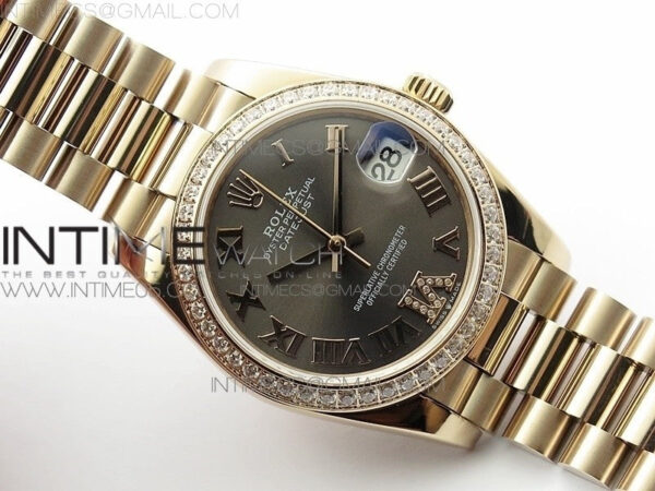 Datejust 31mm 278275 RG Dia Bezel BP Best Edition Gray Roman Markers Dial @6 Dia on RG President Bracelet – Bild 2