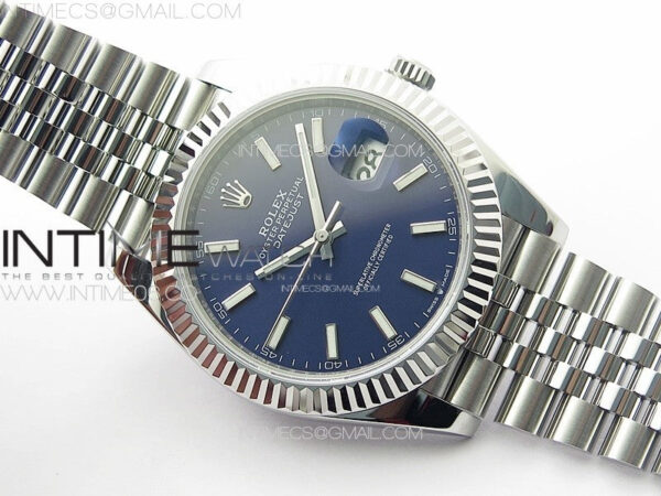 DateJust 41 126334 ZF 1:1 Best Edition 904L Steel Blue Dial Stick Marker on Jubilee Bracelet A2824 (Free Key Ring) – Bild 2