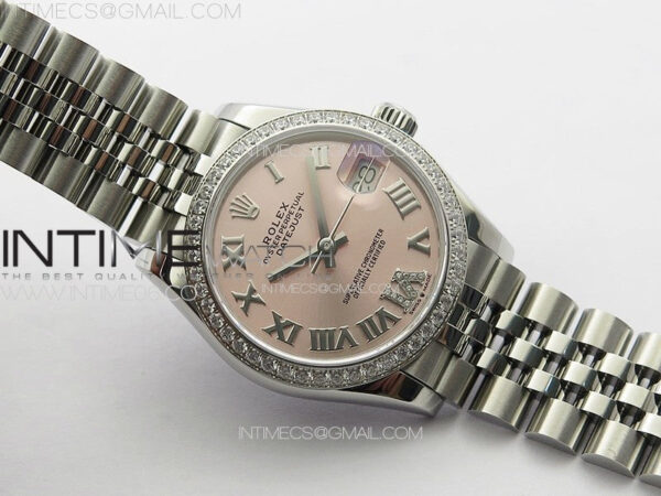 DateJust 31mm 178271 SS Crystal Bezel APSF Best Edition Pink Dial Roman Markers on Jubilee Bracelet A2824 – Bild 2