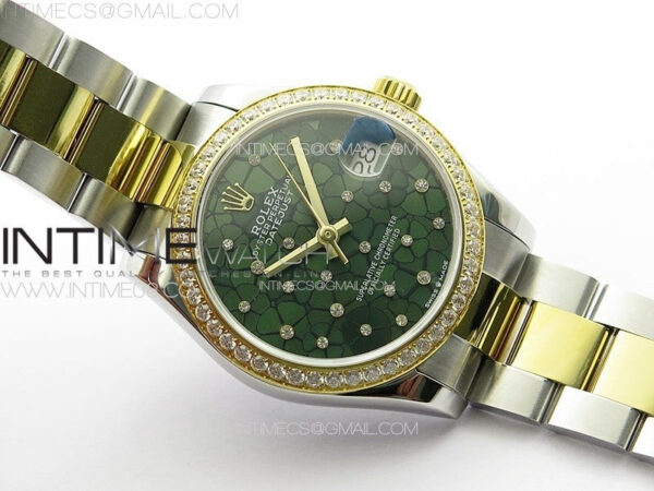 DateJust 31mm 72610 Crystals Bezel SS/YG APSF Best Edition Blue Flowers Crystals Dial on Oyster Bracelet A2824 – Bild 2
