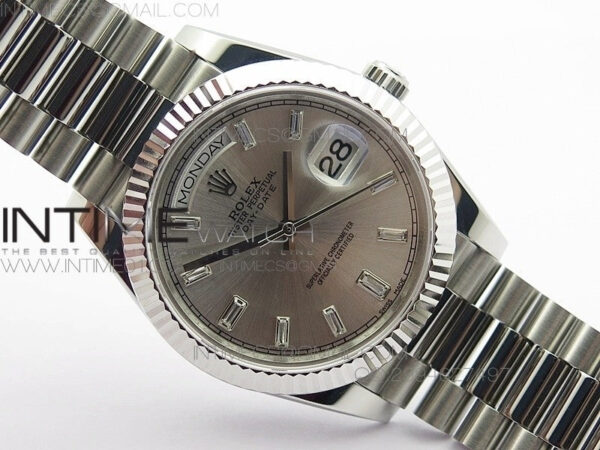 Day-Date 40 SS BP 1:1 Best 228239 Gray Diamond Sticks Dial on SS Bracelet – Bild 2