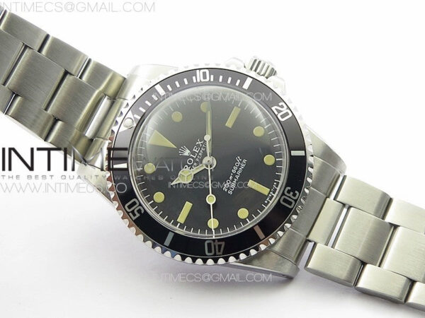 Vintage Submariner 5513 No Date SS B12 Best Edition Black Dial on SS Bracelet A2836 (Style5) – Bild 2