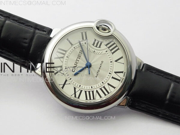 Ballon Bleu 36mm SS K3F 1:1 Best Edition White Textured Dial on Black Leather Strap A076 – Bild 2