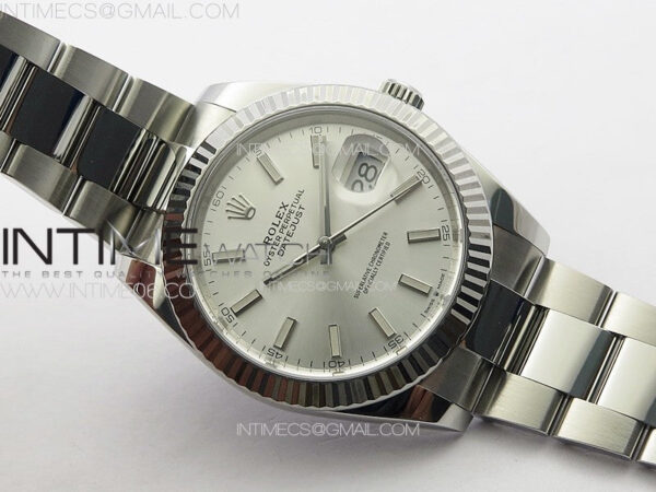 DateJust 41 126334 Clean 1:1 Best Edition 904L Steel Silver Stick Dial on Oyster Bracelet VR3235 – Bild 3