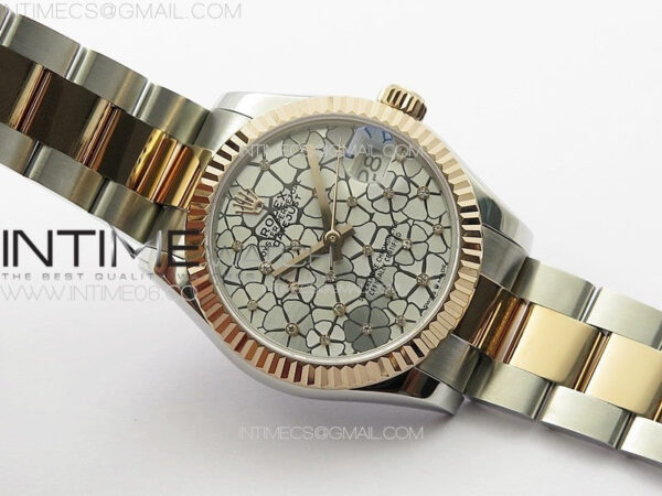 DateJust 31mm 72610 SS/RG APSF Best Edition Blue Flowers Crystals Dial on Oyster Bracelet A2824 – Bild 2