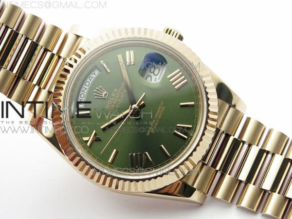 Day-Date 40mm 228239 BP New Dial Version 904 RG Green Roman Markers Dial on RG President Bracelet A2836 – Bild 2