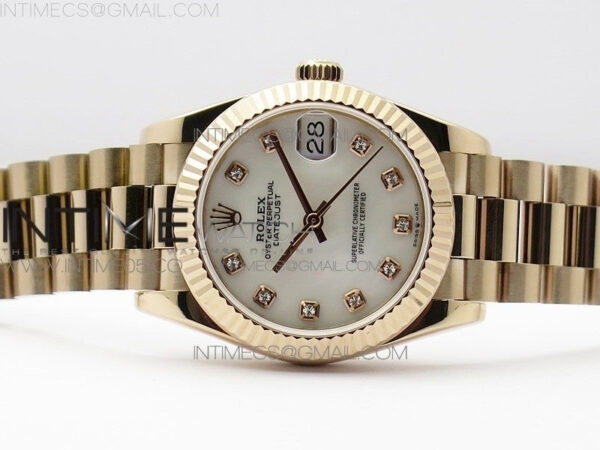 Datejust 31mm 278275 RG BP Best Edition White Crystal Markers Dial on RG President Bracelet – Bild 2
