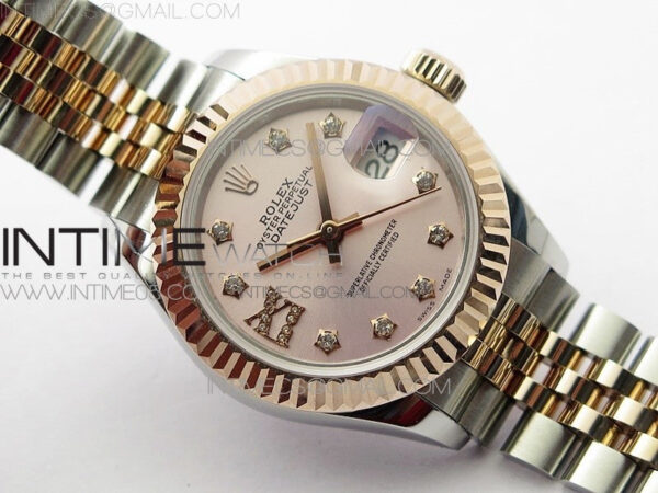 Datejust 28mm 279173 SS/RG BP Best Edition Silver Stars Crystal Markers Dial on SS/RG Jubilee Bracelet ETA2671 – Bild 2