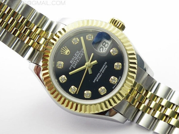 Datejust 28mm 279173 SS/YG BP Best Edition Black Crystals Markers Dial on SS/YG Jubilee Bracelet ETA2671 – Bild 2