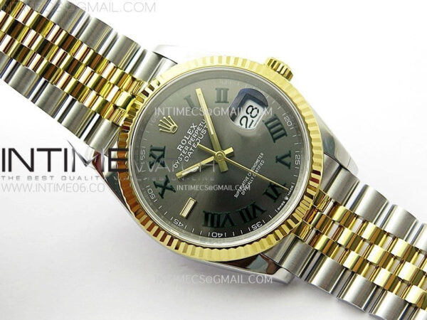 DateJust 36 SS 126233 904L SS/YG VSF 1:1 Best Edition Gray Dial Green Roman Markers on Jubilee Bracelet VS3235 – Bild 2