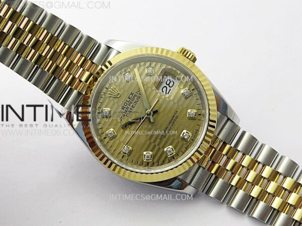DateJust 36 SS 126233 904L SS/YG VSF 1:1 Best Edition Gold Fluted Dial Diamonds Markers on Jubilee Bracelet VS3235 – Bild 2