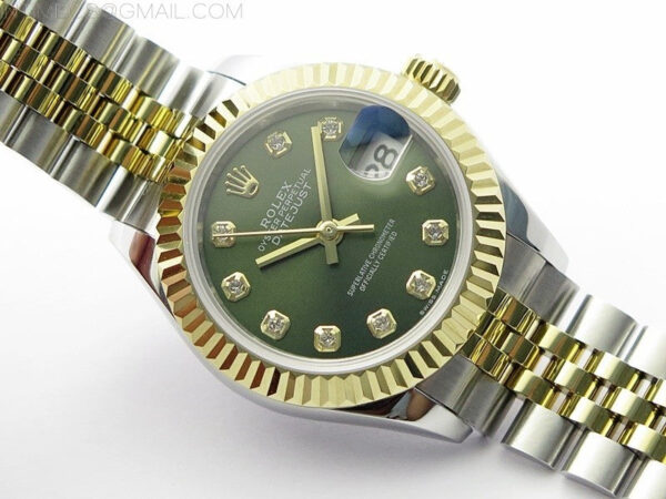 Datejust 28mm 279173 SS/YG BP Best Edition Green Crystals Markers Dial on SS/YG Jubilee Bracelet ETA2671 – Bild 2