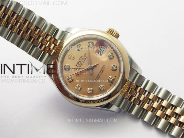 Datejust 28mm 279171 Smooth Bezel SS/RG APSF Best Edition RG Dial Crystals Markers on SS Jubilee Bracelet NH05 – Bild 2
